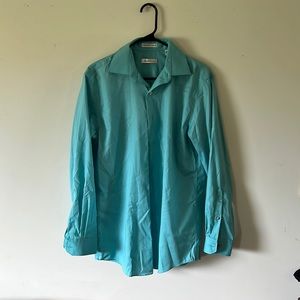 Large turquoise dress shirt